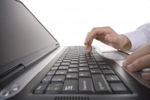 typing on keyboard